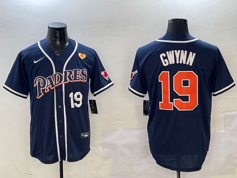Men San Diego Padres #19 Gwynn Blue Throwback Game 2025 Nike MLB Jersey style 8->san diego padres->MLB Jersey
